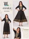 Amara By Blue Hills Rayon Printed Ladies Anarkali Kurtis Wholesale Market In Surat